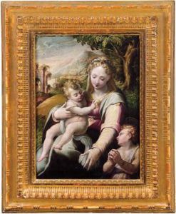 Madonna Con Il Bambino E San Giovannino In Un Paesaggio by Girolamo Del Crocifissaio (see Macchietti)