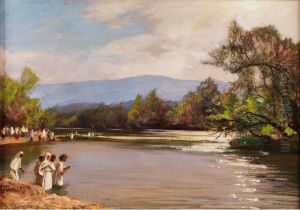 Glaubige Am Jordan by Georg Macco