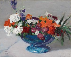 Flowers In A Blue Bowl by James Edward Hervey MacDonald