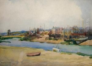 River Scene,
Possibly St. Ives by Biddy Macdonald Jamieson