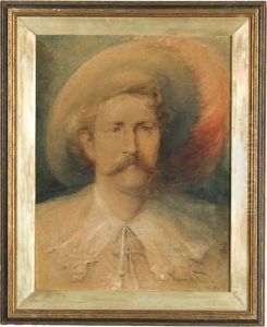 Portrait Of A Cavalier With Plumed by Murray Macdonald