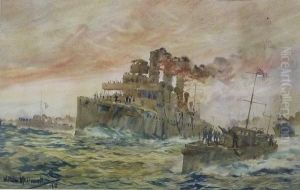 The Return Of The Vindictive From Zeebrugge by William Macdowell
