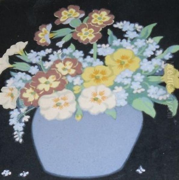 Still Life Offlowers In A Blue Vase - view 1
