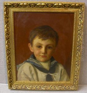 Portrait Of Ayoung Boy In A Sailor Suit Head And Shoulders