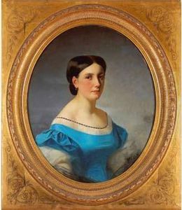 Femme A La Robe Bleue by Jules Machard