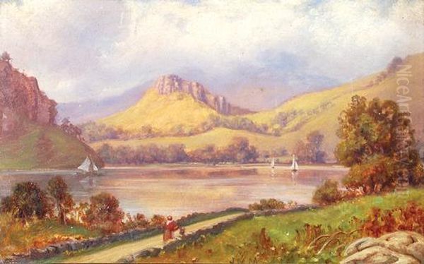 Lake Scene With Mountains - view 1