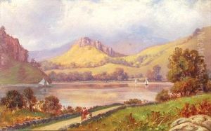 Lake Scene With Mountains Lake Scene With Mountains
