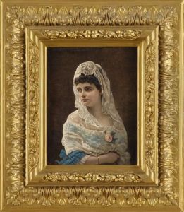 Portrait Einer Jungen Spanierin. by Bernhard Carl Mackeldey