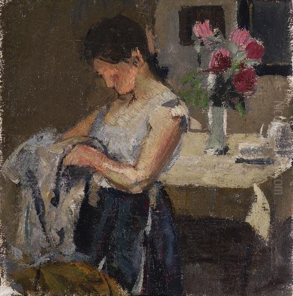 Junge Frau Mit Blumen - view 1