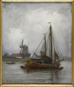 A Dutch Canal Scene by James Hamilton Mackenzie