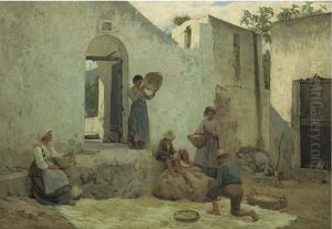 Winnowing Corn - Ana Capri by William Murray Mackenzie