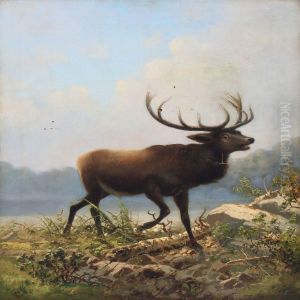Roaring Stag by Adolf Henrik Mackeprang