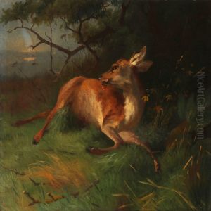 A Shot Deer by Adolf Henrik Mackeprang