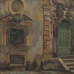 At An Entrance To A House In Italy by Adolf Henrik Mackeprang