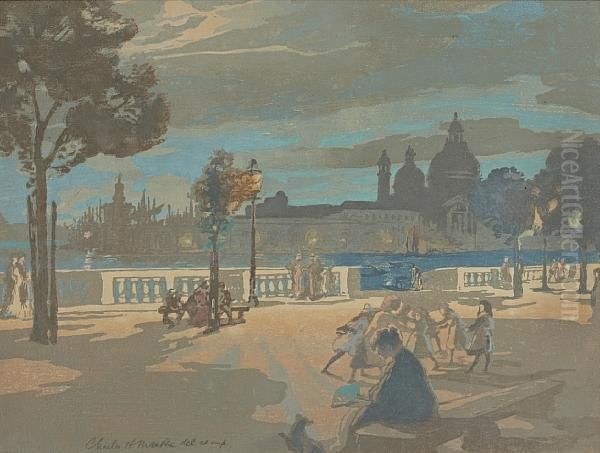 Children Playing On A Terraza, Venice - view 1
