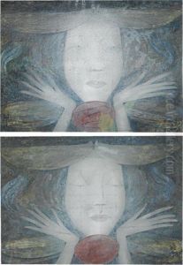 'girl With Eyes Shut' And 'girl With Eyes Open': A Pair by Margaret Macdonald