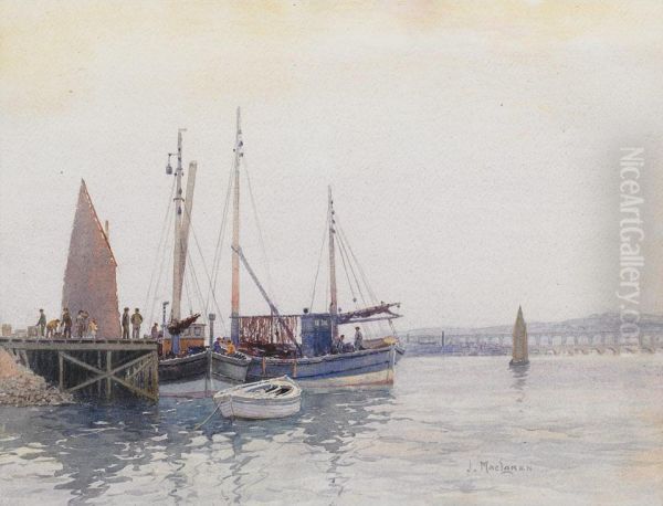 Fishing Crew And Boats At A Dock - view 1