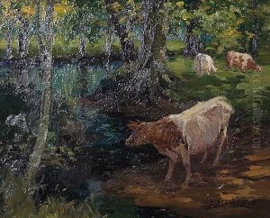Cows By A River by James MacLaren