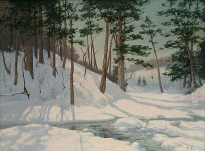 Winter Landscape With Pine Trees by Alexander Maclean