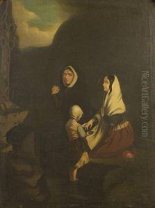 Two Ladies And A Child At The Foot Of A High Cross Two Ladies And A Child At The Foot Of A High Cross