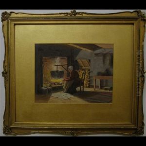 Woman At Hearth by John H. Macnaughton