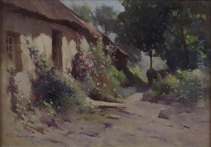 A Cottage Garden by Robert Russell Macnee