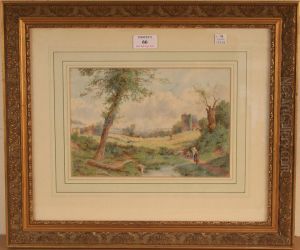 Landscape With Figures Near A Pool Of Water by John MacPherson