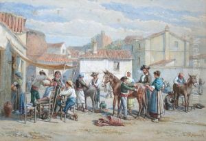 Shaving, Spain by Percy Thomas Macquoid