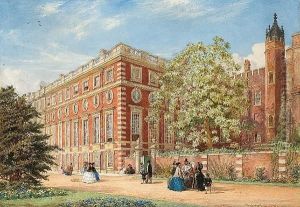 Hampton Court, Showing The Bignonia Catalpa Planted By The Mother Of The Duke Of Wellington, The Finest Tree Of The Kind In England