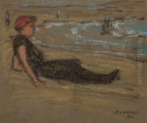 Girl At The Shore by Elmer Livingston Macrae