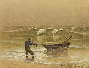 Beaching The Boat, Nantucket by Wendell F. Macy
