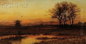 Sunset On The Marsh by William Ferdinand Macy