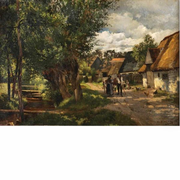 A Country Village Beside A Stream - view 1