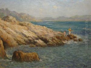 Pecheurs Sur Les Rochers by William Starbuck Macy