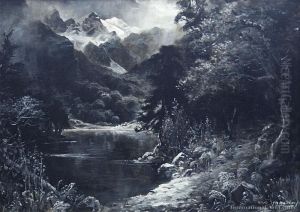 Diamond Lake At Moonlight by John Mcintosh Madden