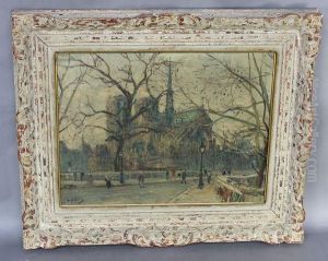 Notre Dame En Hiver by Gustave Madelain