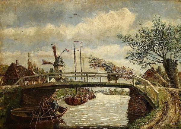 Houtsprokkelaarster Op De Brug. - view 1