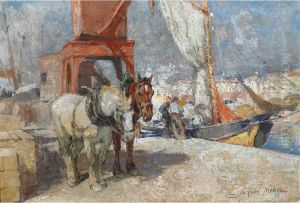 Au Port De Nice by Jacques, Jakob Madiol