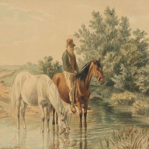 Watering The Horses by Andreas Peter Madsen
