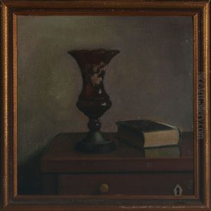 Opstilling Med Rodt Glas by Jeppe Madsen-Ohlsen