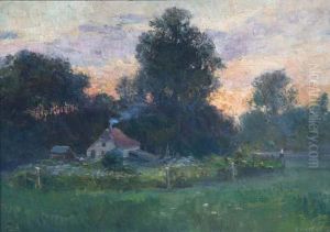 Landschaftsszenerie Mit Bauernkate by Michel Maeckler