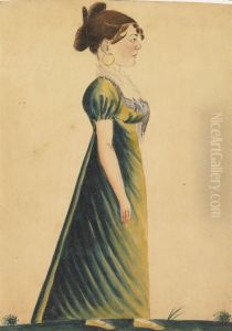 Profile Portrait Of A Young Girl In A Green Dress by Jacob Maentel