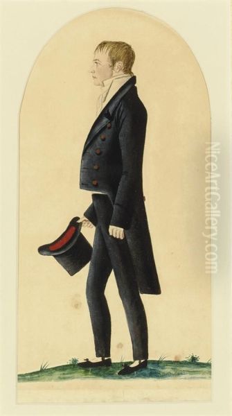 Portrait Of A Man Standing With Top Hat - view 1