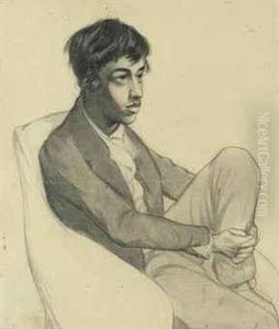 Portrait Of Dante Gabriel Rossetti Seated In An Arm-chair by Filippo Maenza