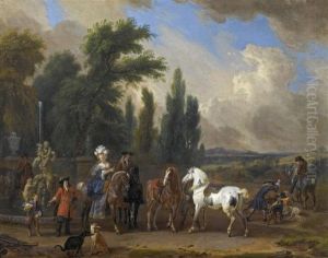 Hunting Party In A Landscape