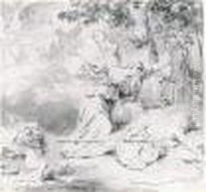 Venus Et Adonis by Godfried Maes