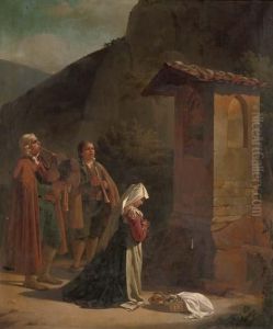 Musicians By A Roadside Chapel