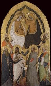 The Coronation Of The Virgin, With Saints Nicholas Of Bari, Anthony Abbot, John The Baptist, Francis Of Assisi, Phillip And Zanobi

Lot Title by Maestro Francesco