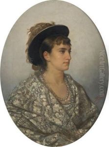 Jeune Femme Au Chapeau Deplumes