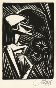 Fruhling (frau Mit Blumen) by Emil Maetzel